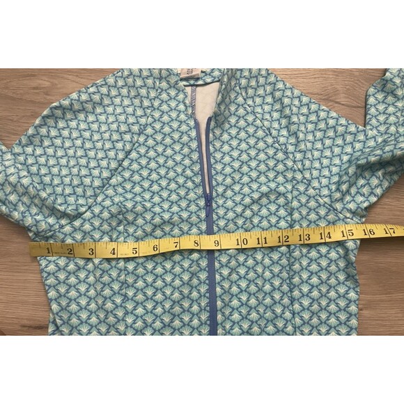 Sigrid Olsen Jacket Golf Tennis Blue Zip Shirt Top Size XS Pockets geometric - Picture 5 of 7